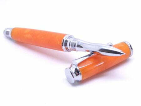 Crushed orange rollerball pen