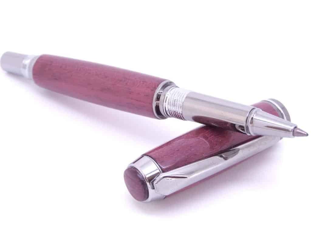 rollerball pen with expensive purple wood