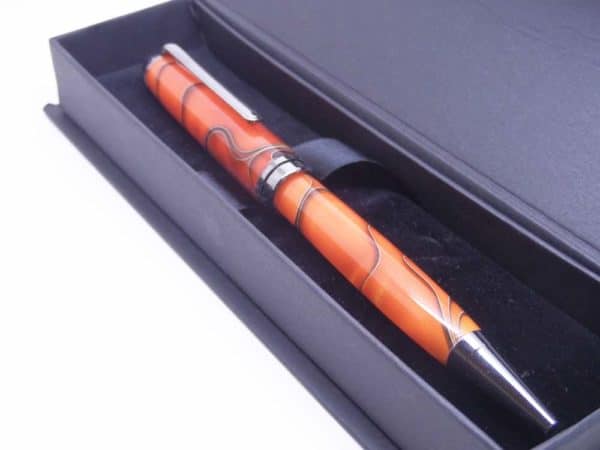 European Orange & Black Ball Pen