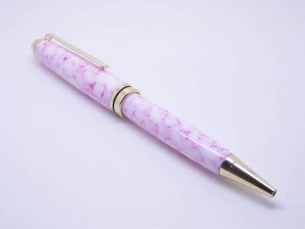 Handmade White Pink Acrylic Pen