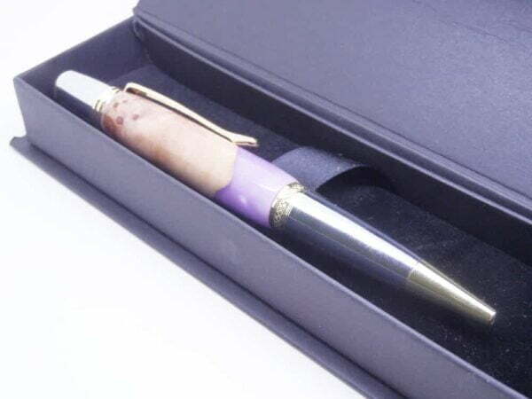 Wood burr ballpoint pen with gift box