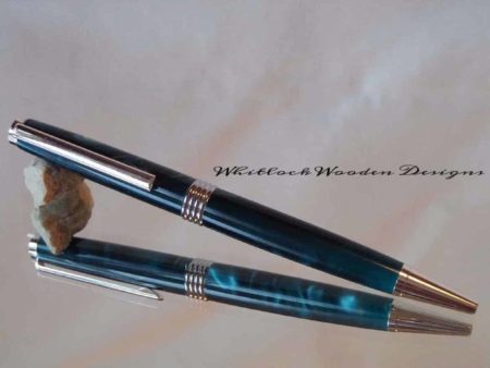 A Streamline Chrome Turquoise Handmade Pen