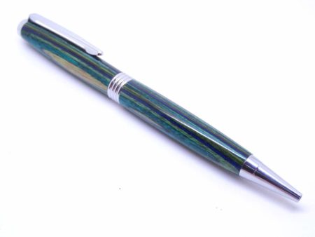 Handmade Wooden Striped Green Pen