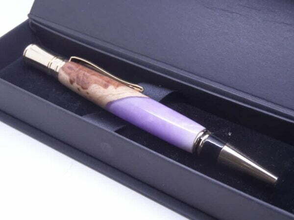 Hybrid violet ballpoint pen with gift box