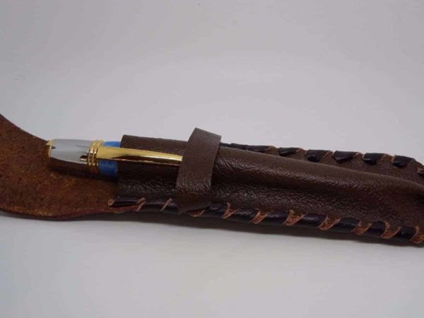 Leather Pen Case With A Handmade Sierra Pen For Size