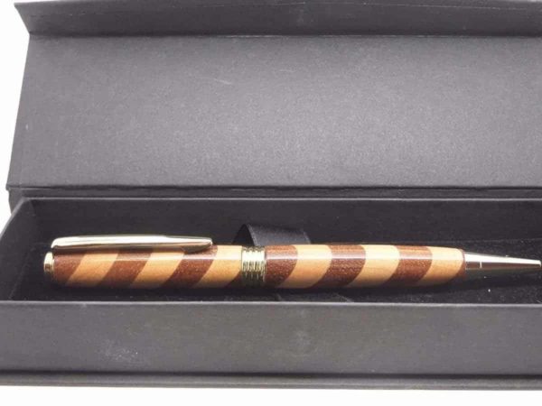 Segmented Wooden Barber Pole Pen