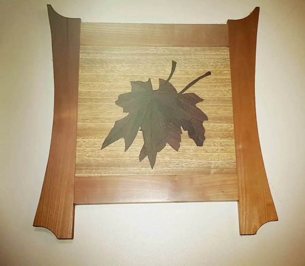 inlaid maple leaves, japanese inspired design