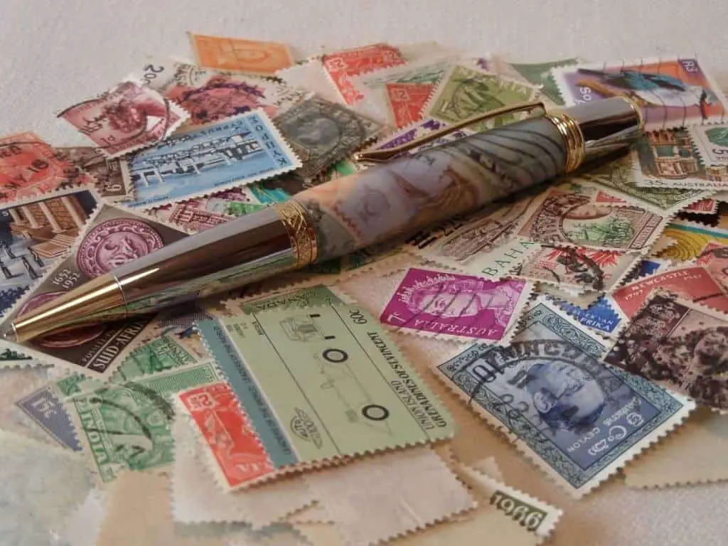 Handmade British Commonwealth Stamps Ballpoint Pen