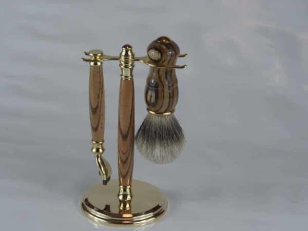 Zebrano Shaving Brush Set