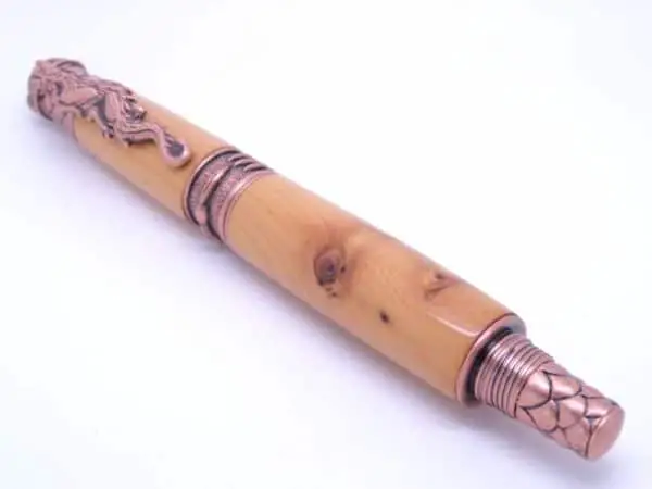 English Yew Dragon Rollerball With Cap On
