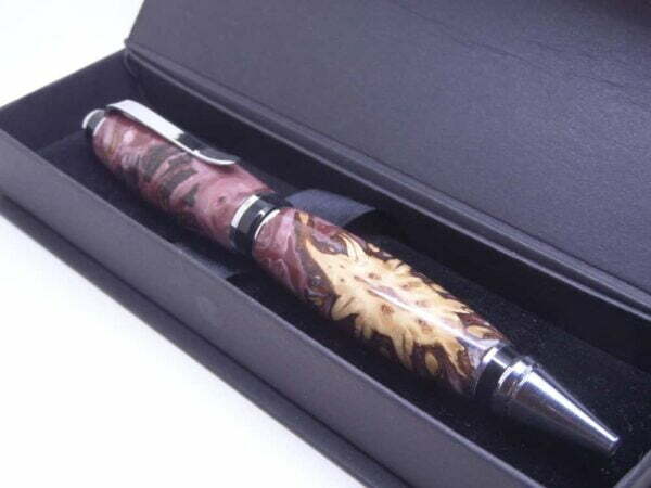 brown ballpoint pen with gift box