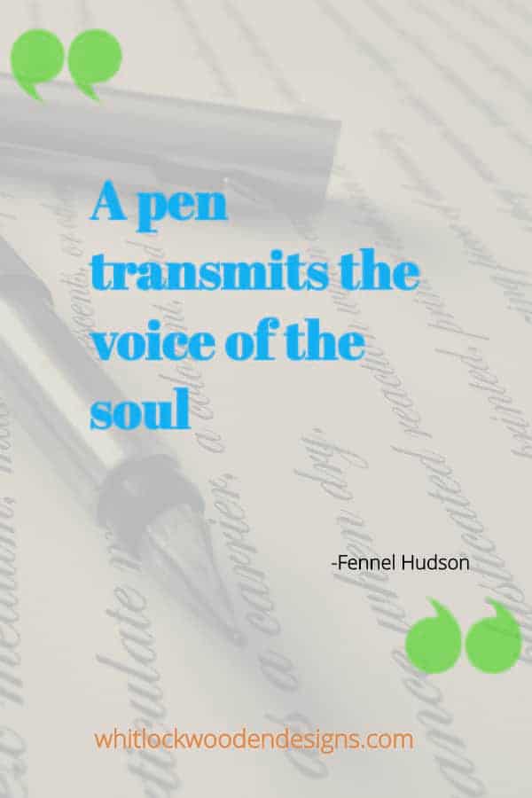 A pen transmits the voice of the soul