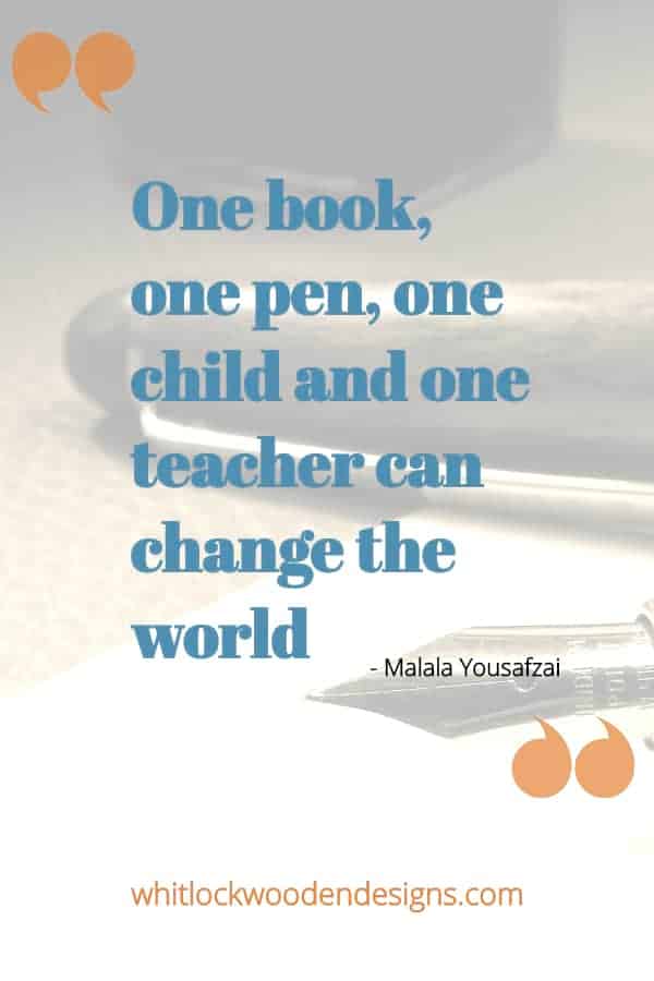 One book, one pen, one child and one teacher can change the world