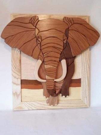 African Elephant Wooden Wall Art