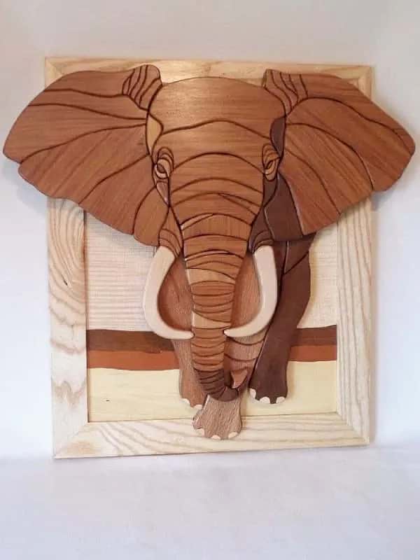 Wooden Intarsia African Wall Art Home Decore