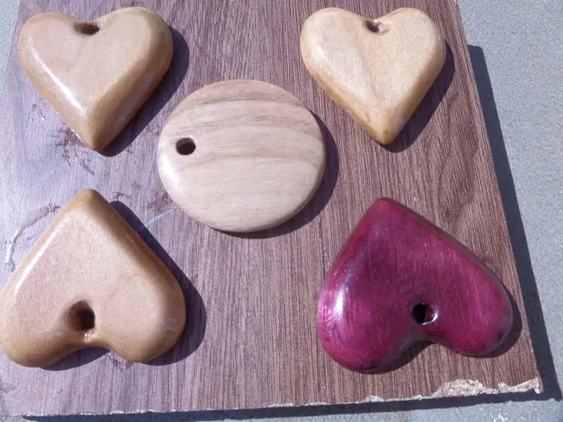 Finishing Wooden Heart Jewellery