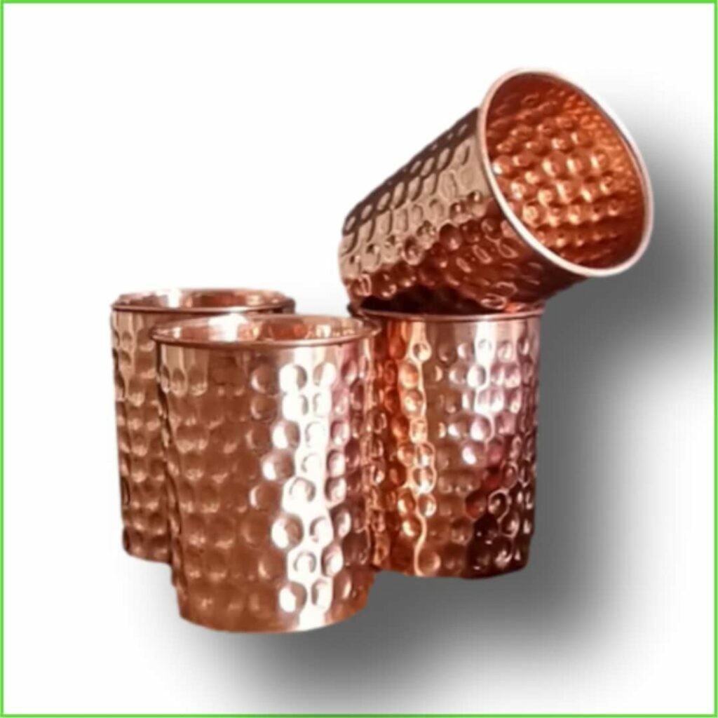 set of copper beakers