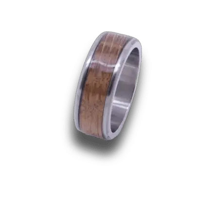 Titanium whiskey barrel ring