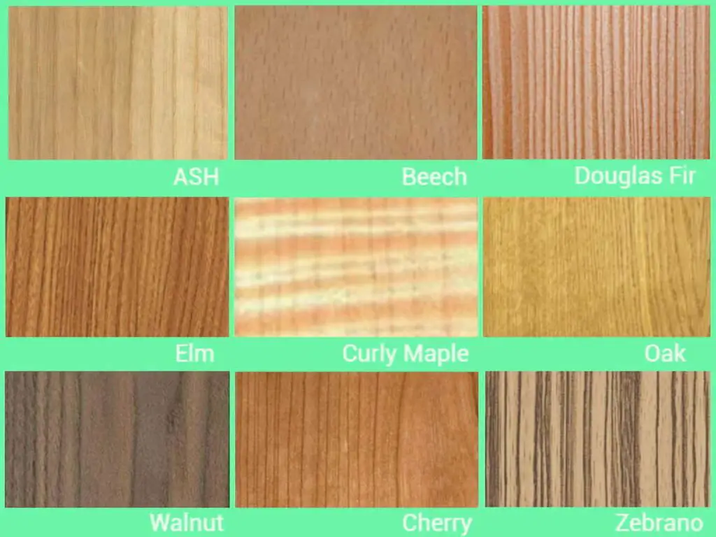 Wood species chart