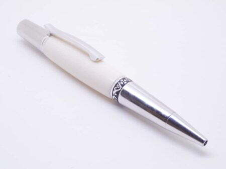 Rhodium And Faux Ivory Ball Pen