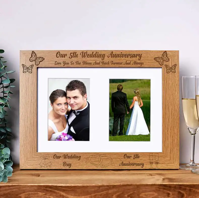 anniversary double photo frame