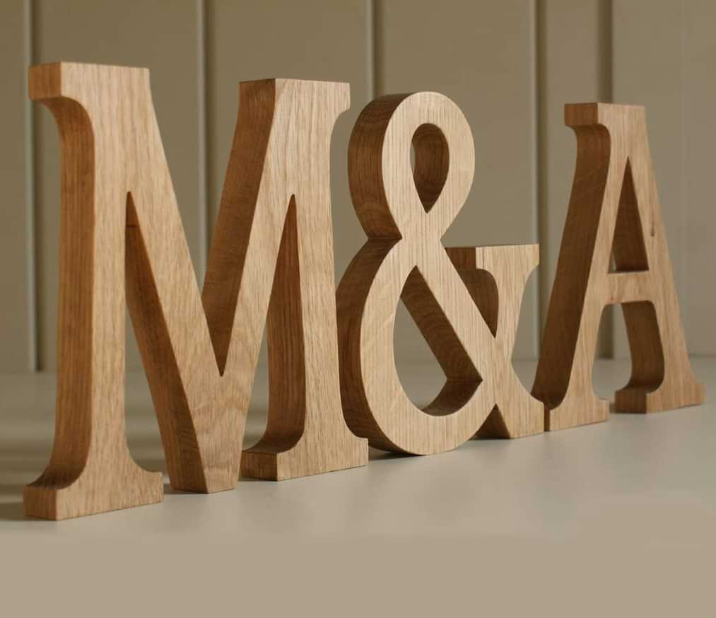 large wooden initials