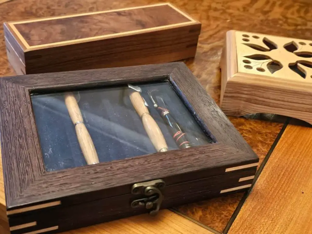 three small wood box designs